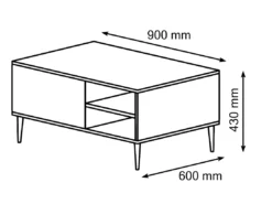 Table Basee PETRA 90x60 Cm Blanc Mat Avec Pieds Dorés -Meilleur Meubles Magasin table basse 21772013