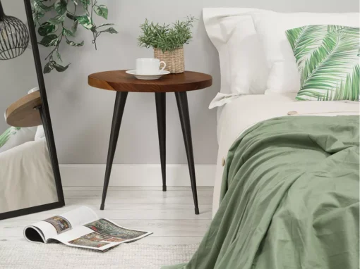Table Appoint En Bois De Teck ⌀ 45 Cm DETAH -Meilleur Meubles Magasin table basse 23016423