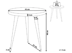 Table Appoint En Bois De Teck ⌀ 45 Cm DETAH -Meilleur Meubles Magasin table basse 23016425