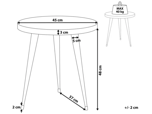 Table Appoint En Bois De Teck ⌀ 45 Cm DETAH -Meilleur Meubles Magasin table basse 23016425