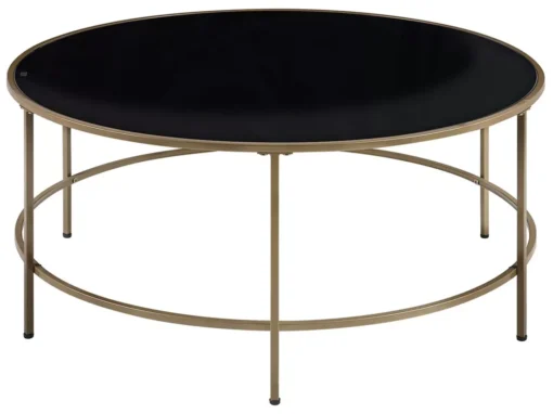 Table Basse Dorée Et Plateau Noir FLORENCE -Meilleur Meubles Magasin table basse 23017113