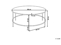 Table Basse Dorée Et Plateau Noir FLORENCE -Meilleur Meubles Magasin table basse 23017117