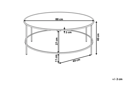Table Basse Dorée Et Plateau Noir FLORENCE -Meilleur Meubles Magasin table basse 23017117