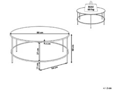 Table Basse Dorée Et Plateau Noir FLORENCE -Meilleur Meubles Magasin table basse 23017121