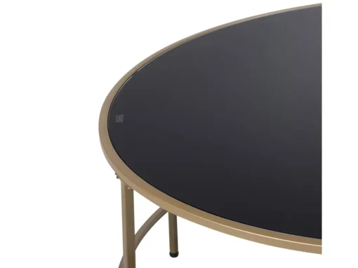 Table Basse Dorée Et Plateau Noir FLORENCE -Meilleur Meubles Magasin table basse 23017127