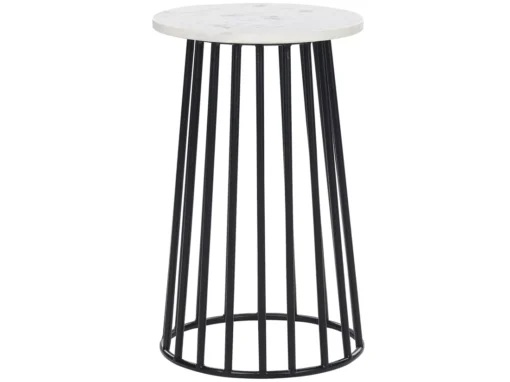 Table D'appoint En Marbre Blanc Et Noir TAREE -Meilleur Meubles Magasin table basse 23023763