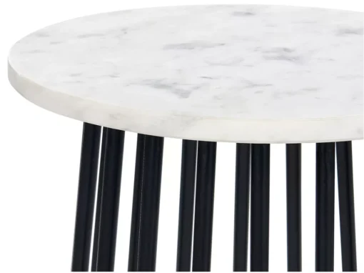 Table D'appoint En Marbre Blanc Et Noir TAREE -Meilleur Meubles Magasin table basse 23023769