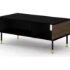 Table Basse SHERWOOD 110x55 Cm Fraisée Sur Pieds Noir Mat / Chêne Catania -Meilleur Meubles Magasin table basse 23499707