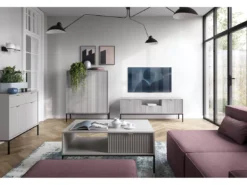 Table Basse NOVA SANDS L104 Avec 2 Tiroirs 104 Cm Gris Mat -Meilleur Meubles Magasin table basse 23973437