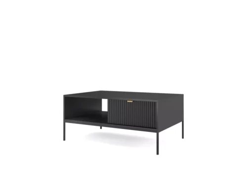 Table Basse NOVA SANDS L104 Avec 2 Tiroirs 104 Cm Noir Mat -Meilleur Meubles Magasin table basse 23973439