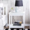 Table D'appoint Blanche Avec Plateau En Verre ATTU -Meilleur Meubles Magasin table basse 24733353