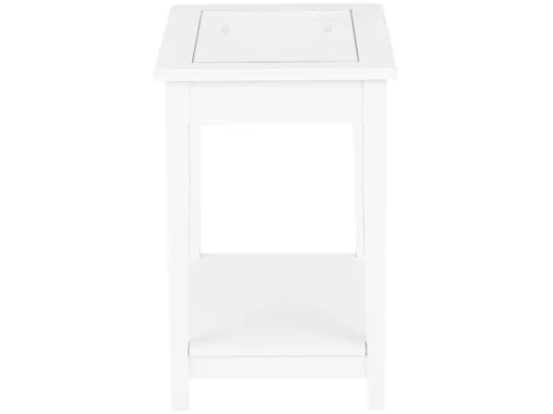 Table D'appoint Blanche Avec Plateau En Verre ATTU -Meilleur Meubles Magasin table basse 24733365