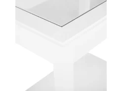 Table D'appoint Blanche Avec Plateau En Verre ATTU -Meilleur Meubles Magasin table basse 24733367