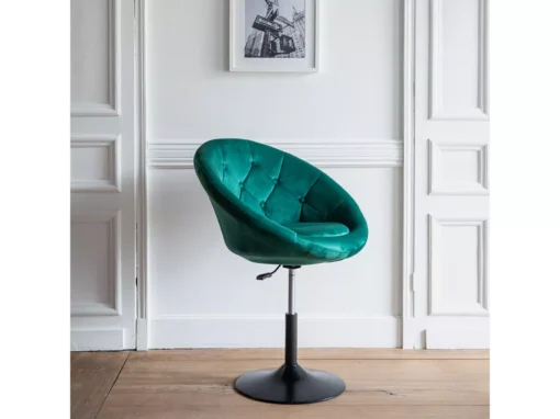 Tabouret De Bar En Velours Vert EDGAR - HAPPY GARDEN -Meilleur Meubles Magasin tabouret de bar 9218243