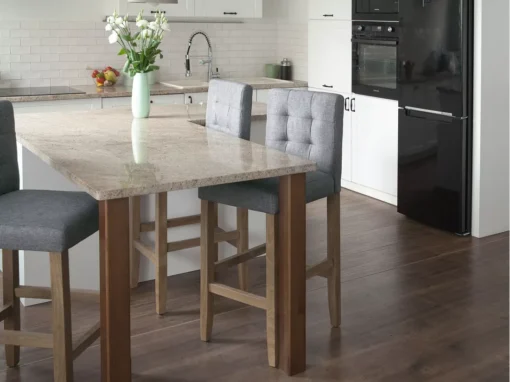 Lot De 2 Chaises De Bar En Tissu Gris MADISON -Meilleur Meubles Magasin tabouret haut 11859777