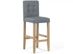 Lot De 2 Chaises De Bar En Tissu Gris MADISON -Meilleur Meubles Magasin tabouret haut 11859789