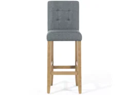 Lot De 2 Chaises De Bar En Tissu Gris MADISON -Meilleur Meubles Magasin tabouret haut 11859791