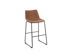 Lot De 2 Chaises De Bar En Tissu Marron FRANKS -Meilleur Meubles Magasin tabouret haut 11859803