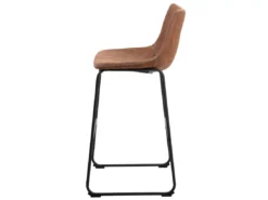 Lot De 2 Chaises De Bar En Tissu Marron FRANKS -Meilleur Meubles Magasin tabouret haut 11859807