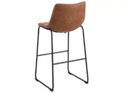 Lot De 2 Chaises De Bar En Tissu Marron FRANKS -Meilleur Meubles Magasin tabouret haut 11859809