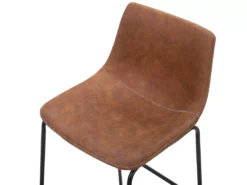 Lot De 2 Chaises De Bar En Tissu Marron FRANKS -Meilleur Meubles Magasin tabouret haut 11859811