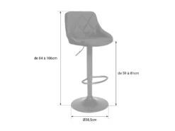 Tabouret De Bar En Velours Rose ROBIN - HAPPY GARDEN -Meilleur Meubles Magasin tabouret haut 13089345