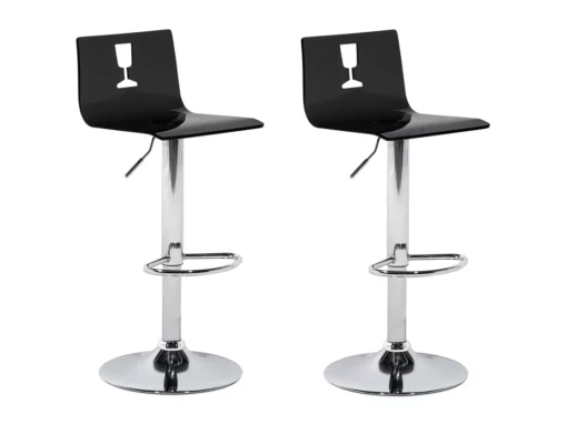 Set De 2 Chaises De Bar Transparentes Noires BUSAN -Meilleur Meubles Magasin tabouret haut 16321479