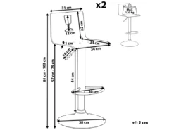 Set De 2 Chaises De Bar Transparentes Noires BUSAN -Meilleur Meubles Magasin tabouret haut 16321483