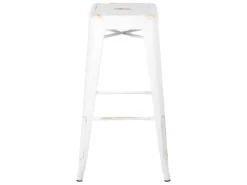 Lot De 2 Tabourets De Bar Blancs Dorés De 76 Cm CABRILLO -Meilleur Meubles Magasin tabouret haut 16321541
