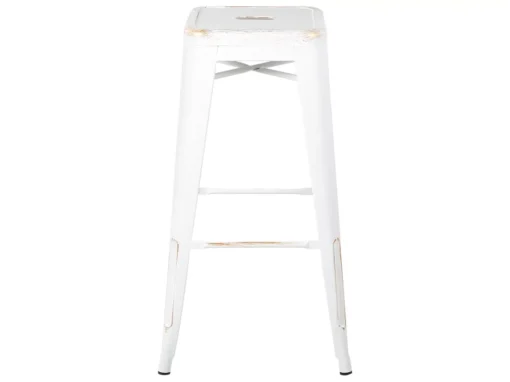 Lot De 2 Tabourets De Bar Blancs Dorés De 76 Cm CABRILLO -Meilleur Meubles Magasin tabouret haut 16321541