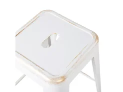 Lot De 2 Tabourets De Bar Blancs Dorés De 76 Cm CABRILLO -Meilleur Meubles Magasin tabouret haut 16321545