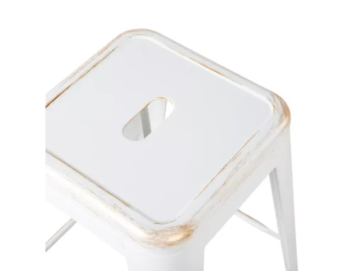 Lot De 2 Tabourets De Bar Blancs Dorés De 76 Cm CABRILLO -Meilleur Meubles Magasin tabouret haut 16321545