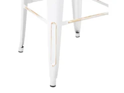 Lot De 2 Tabourets De Bar Blancs Dorés De 76 Cm CABRILLO -Meilleur Meubles Magasin tabouret haut 16321547