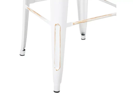 Lot De 2 Tabourets De Bar Blancs Dorés De 76 Cm CABRILLO -Meilleur Meubles Magasin tabouret haut 16321547