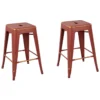 Lot De 2 Tabourets De Bar Rouges Dorés De 60 Cm CABRILLO -Meilleur Meubles Magasin tabouret haut 16728897