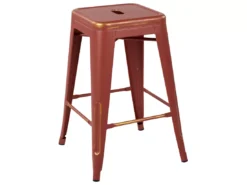 Lot De 2 Tabourets De Bar Rouges Dorés De 60 Cm CABRILLO -Meilleur Meubles Magasin tabouret haut 16728901