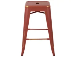 Lot De 2 Tabourets De Bar Rouges Dorés De 60 Cm CABRILLO -Meilleur Meubles Magasin tabouret haut 16728903