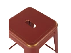 Lot De 2 Tabourets De Bar Rouges Dorés De 60 Cm CABRILLO -Meilleur Meubles Magasin tabouret haut 16728907