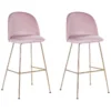 Lot De 2 Chaises De Bar En Velours Rose ARCOLA -Meilleur Meubles Magasin tabouret haut 16728911