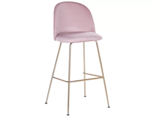 Lot De 2 Chaises De Bar En Velours Rose ARCOLA -Meilleur Meubles Magasin tabouret haut 16728915