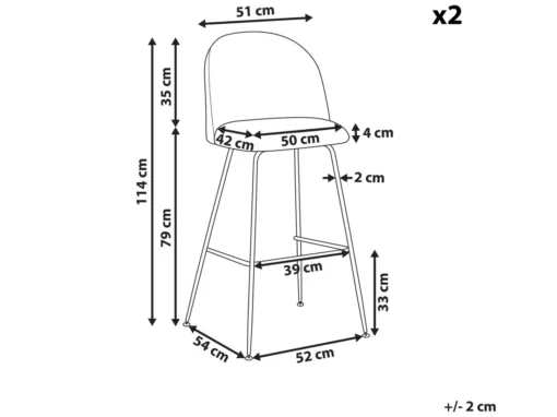 Lot De 2 Chaises De Bar En Velours Rose ARCOLA -Meilleur Meubles Magasin tabouret haut 16728919