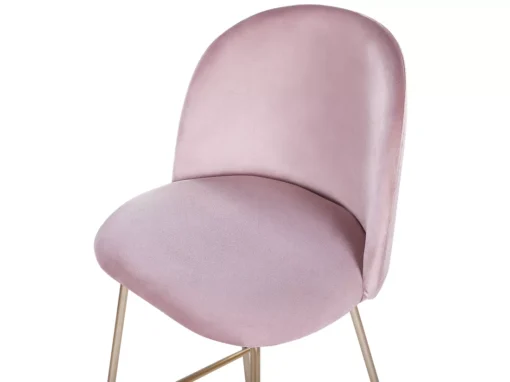 Lot De 2 Chaises De Bar En Velours Rose ARCOLA -Meilleur Meubles Magasin tabouret haut 16728923