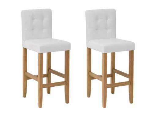 Lot De 2 Chaises De Bar En Cuir PU Blanc Crème MADISON -Meilleur Meubles Magasin tabouret haut 16729149