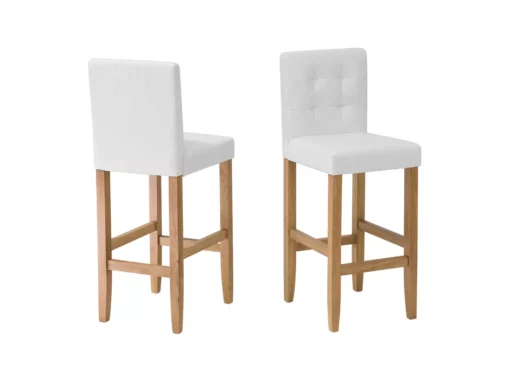 Lot De 2 Chaises De Bar En Cuir PU Blanc Crème MADISON -Meilleur Meubles Magasin tabouret haut 16729155