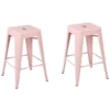 Lot De 2 Tabourets De Bar Rose De 60 Cm CABRILLO -Meilleur Meubles Magasin tabouret haut 17217973