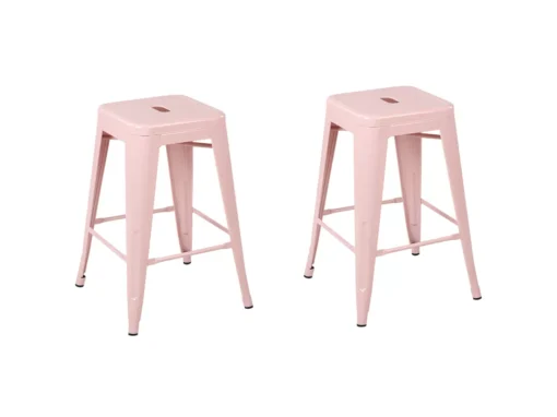 Lot De 2 Tabourets De Bar Rose De 60 Cm CABRILLO -Meilleur Meubles Magasin tabouret haut 17217973