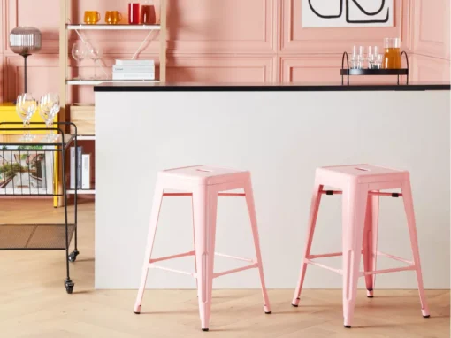 Lot De 2 Tabourets De Bar Rose De 60 Cm CABRILLO -Meilleur Meubles Magasin tabouret haut 17217975