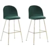 Lot De 2 Chaises De Bar En Velours Vert ARCOLA -Meilleur Meubles Magasin tabouret haut 17218003
