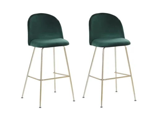 Lot De 2 Chaises De Bar En Velours Vert ARCOLA -Meilleur Meubles Magasin tabouret haut 17218003