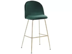 Lot De 2 Chaises De Bar En Velours Vert ARCOLA -Meilleur Meubles Magasin tabouret haut 17218007